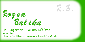 rozsa balika business card